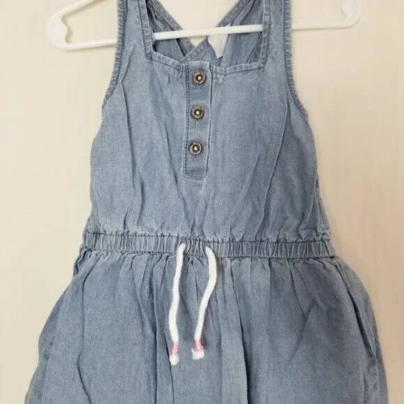 Carter's denim X back dress 3 front buttons little girl size 2T (B19) - Picture 3 of 5